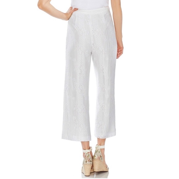 Vince Camuto Floral Lace Cropped Dress Pants - Picture 3 of 5